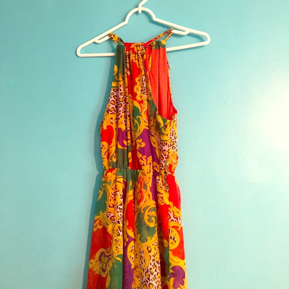 Orange & Gold Cheetah Patterned Dress
